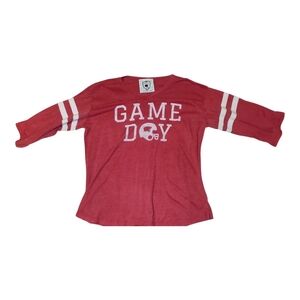 Arkansas Razorback Custom Made Women's Red Game Day Cotton Blend Top Size Medium